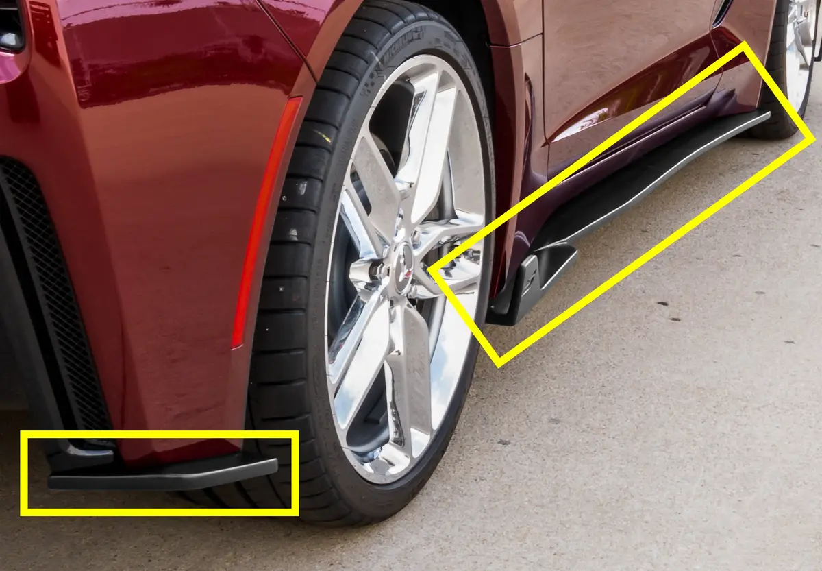 Street Scene 2014-2019 Corvette 4-Piece Side Skirt W/ Rear Corners Sku# 950-70623 1