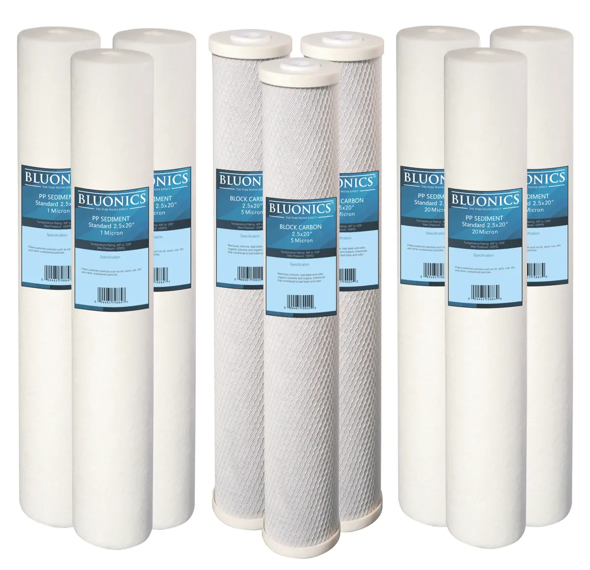 20" X 2.5" Sediment & Cto Carbon Replacement Filter Set For Our Triple System 1