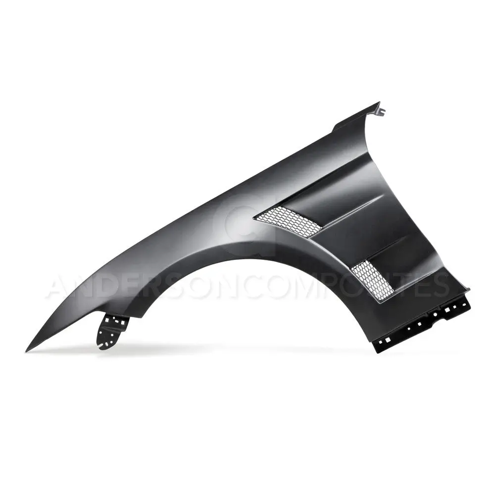 2015-2017 Ford Mustang Type-At Fiberglass Front Fenders  (0.4 Inch Wider) - Anderson Composites - Ac-Ff15fdmu-At-Gf 1