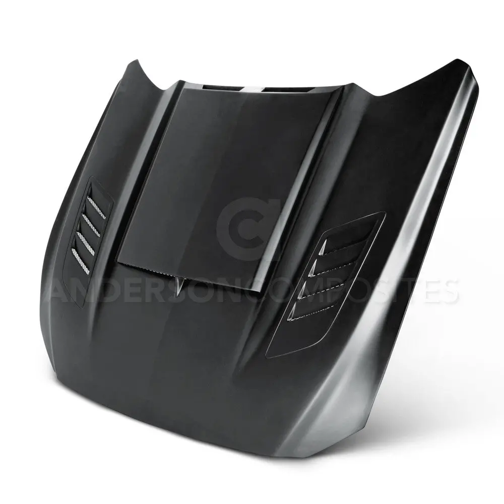 2015-2017 Ford Mustang Ram Air Fiberglass Hood - Anderson Composites - Ac-Hd15fdmu-Ab-Gf 1