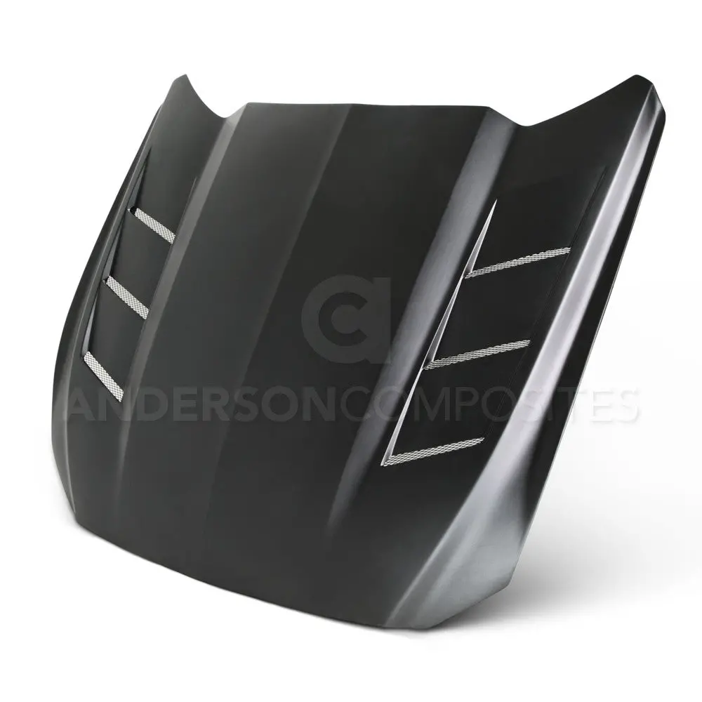 2015-2017 Ford Mustang Heat Extractor Fiberglass Hood- Anderson Composites - Ac-Hd15fdmu-Sa-Gf 1