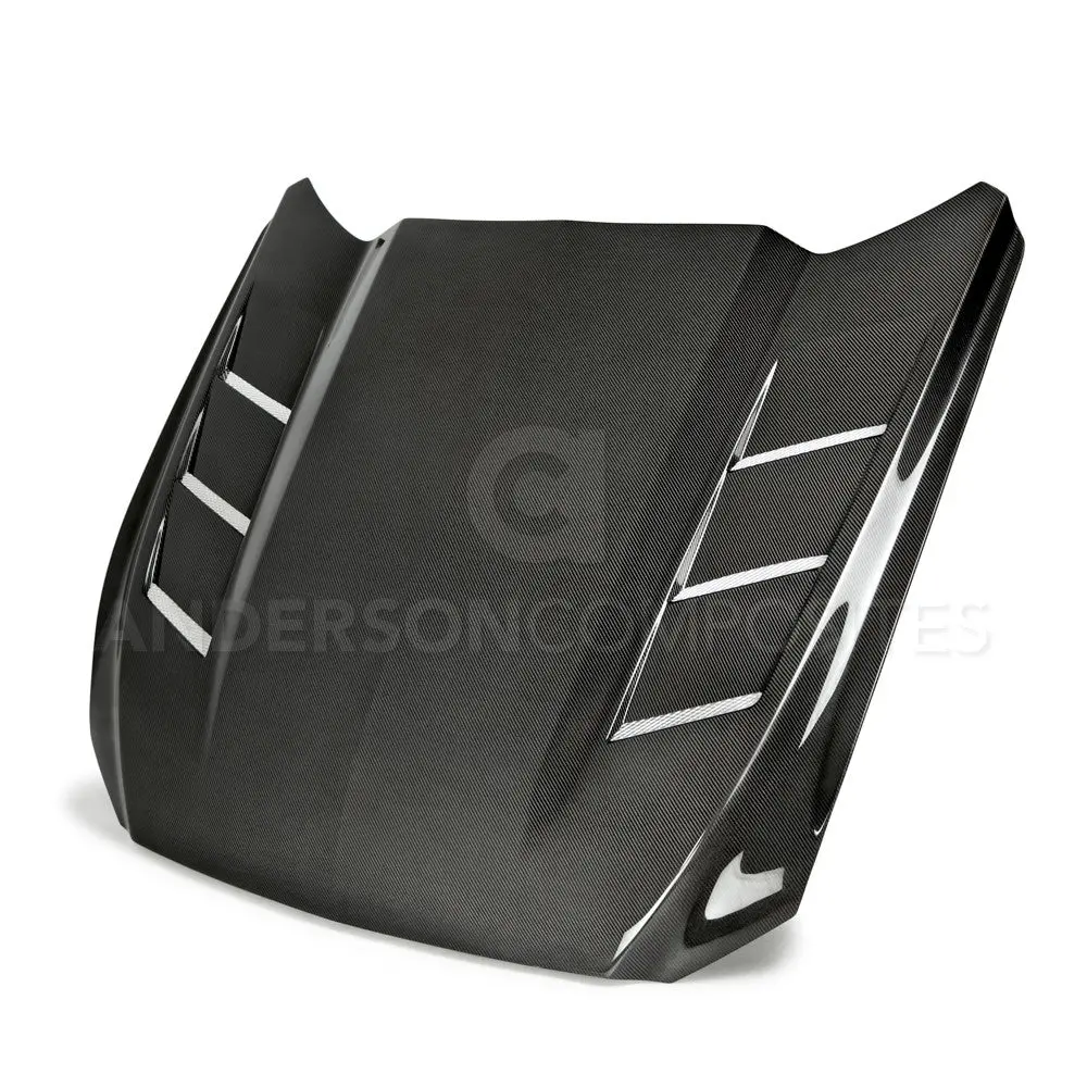 2015-2017 Ford Mustang Heat Extractor Double Sided Hood - Anderson Composites - Ac-Hd15fdmu-Sa-Ds 1