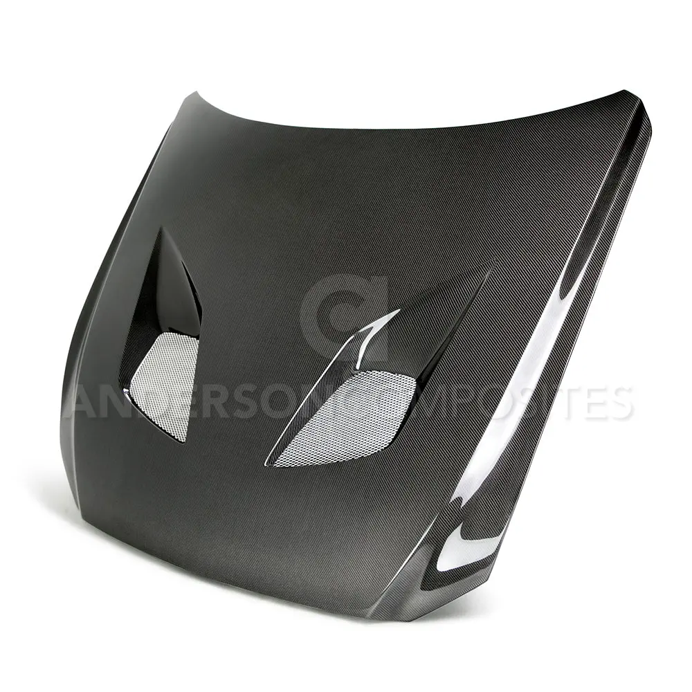 2015-2017 Ford Mustang Type-Tt Gt Style Double Sided Hood - Anderson Composites - Ac-Hd15fdmu-Tt-Ds 1