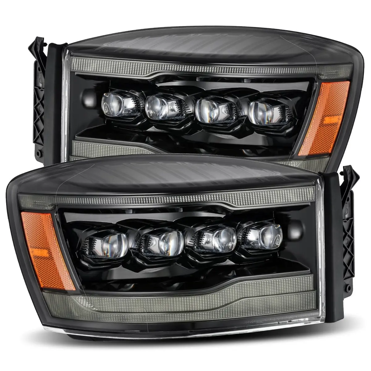 2006-2008 Dodge Ram Nova-Series Led Projector Headlights Alpha-Black Alpha-Rex 880538 1