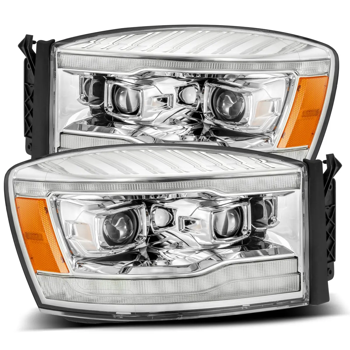 2006-2008 Dodge Ram Luxx-Series Led Projector Headlights Chrome Alpha-Rex 880534 1
