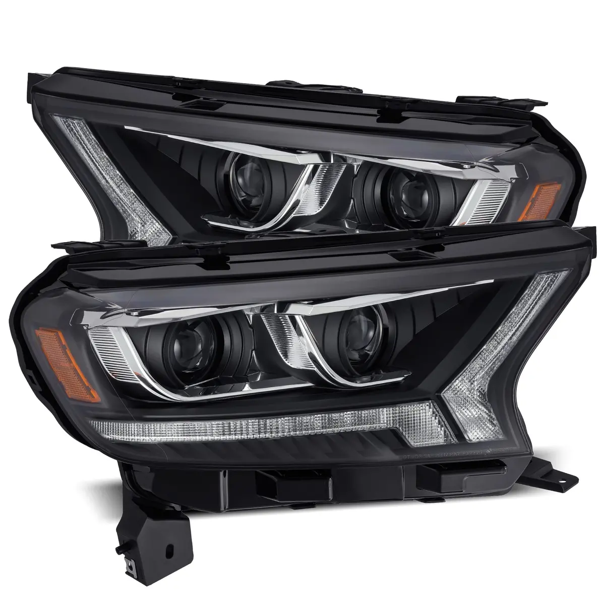 2019- 2021 Ford Ranger Projector Headlights Plank Style Design Black W/ Sequential Signal, Switchback Drl. Alpha Rex 880120 1