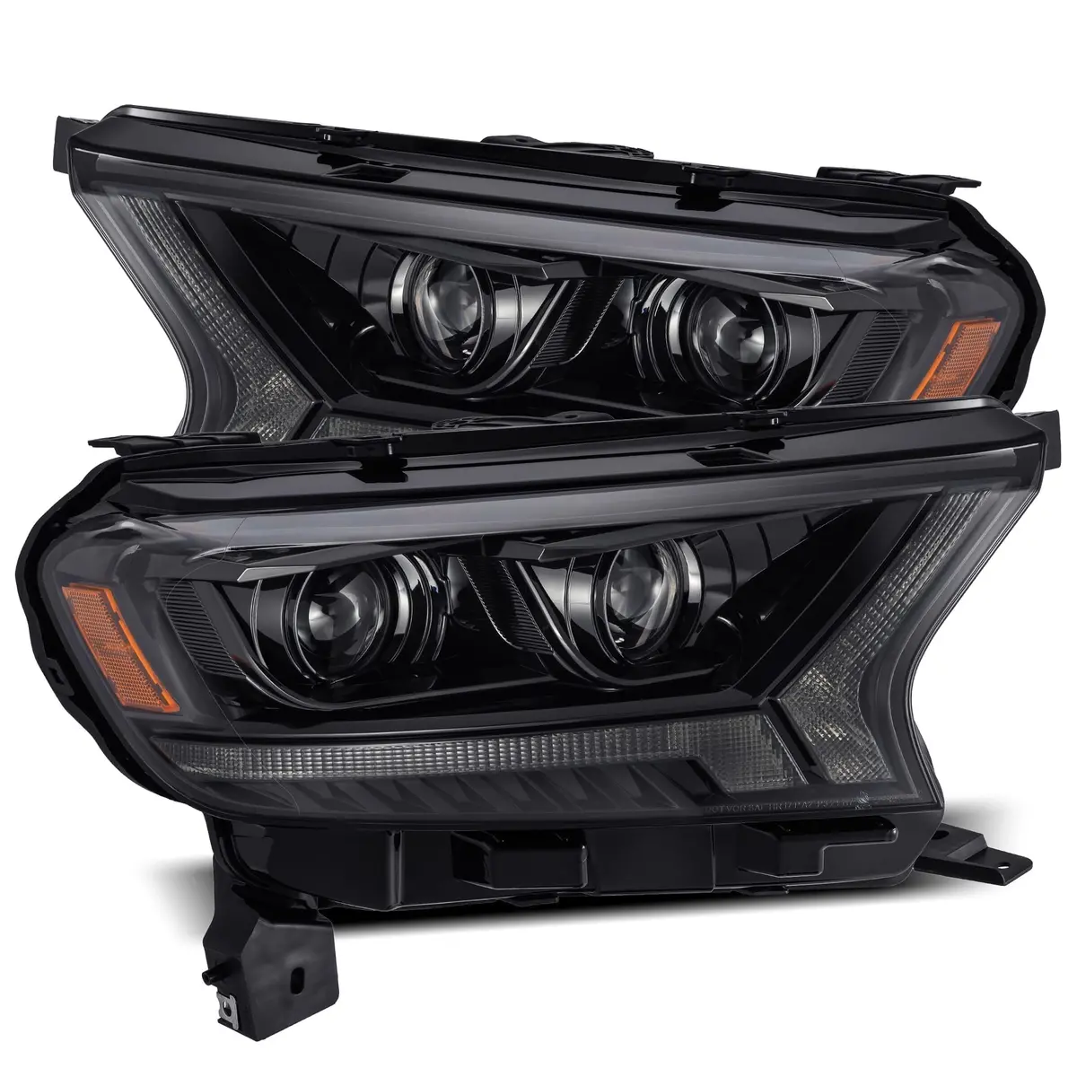 2019- 2021 Ford Ranger Projector Headlights Plank Style Design Alpha Black W/ Sequential Signal, Switchback Drl. Alpha Rex 880119 1