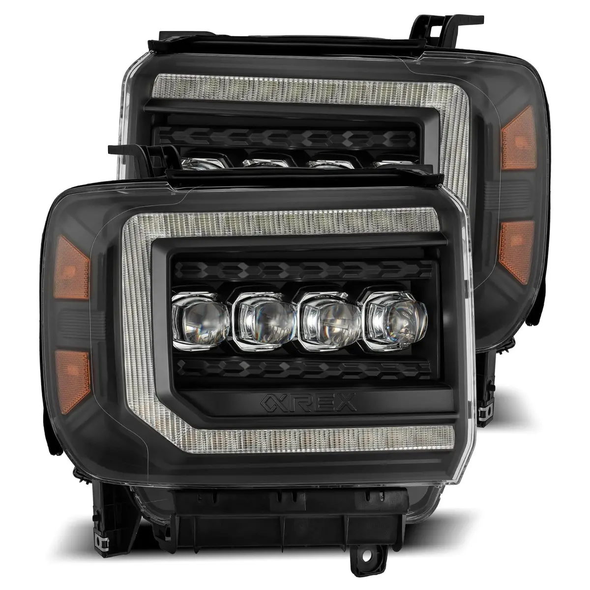 2014-2018 Gmc Sierra Nova-Series Led Projector Headlights Black Alpha-Rex 880617 1