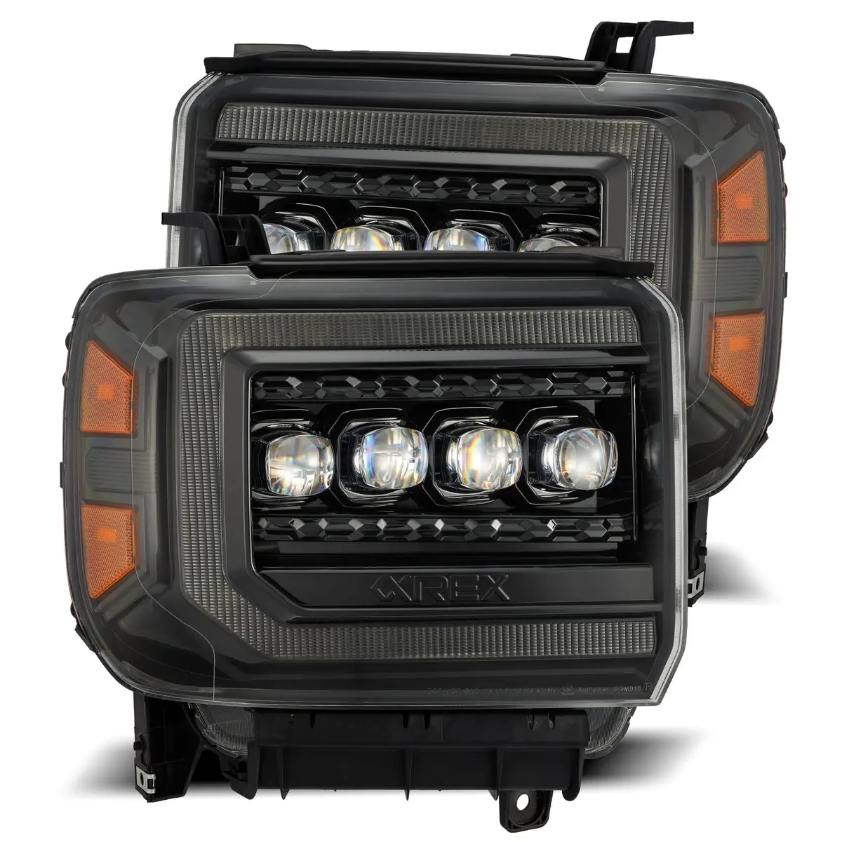 2014-2018 Gmc Sierra Nova-Series Led Projector Headlights Alpha-Black Alpha-Rex 880616 1
