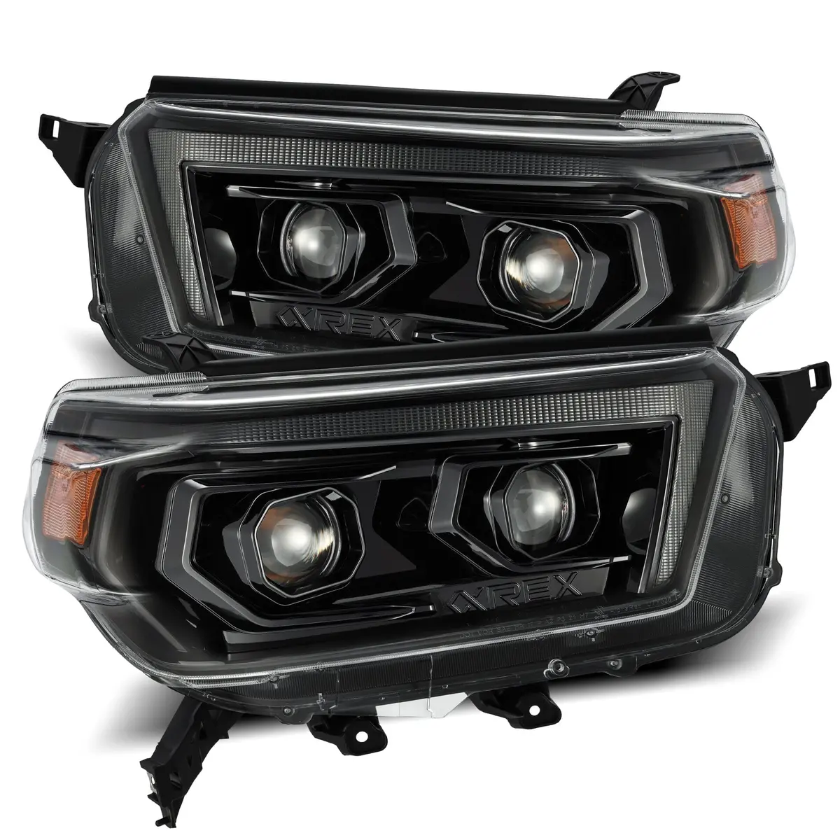 2010- 2013 Toyota 4Runner Projector Headlights Plank Style Design Alpha Black W/ Sequential Signal, W/Drl. Alpha Rex 880754 1