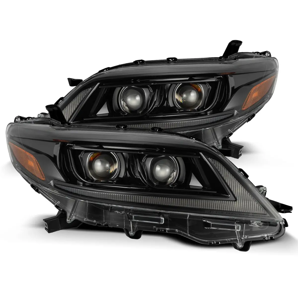 2011- 2021 Toyota Sienna Projector Headlights Plank Style Design Alpha Black W/ Sequential Signal & Drl. Alpha Rex 880763 1