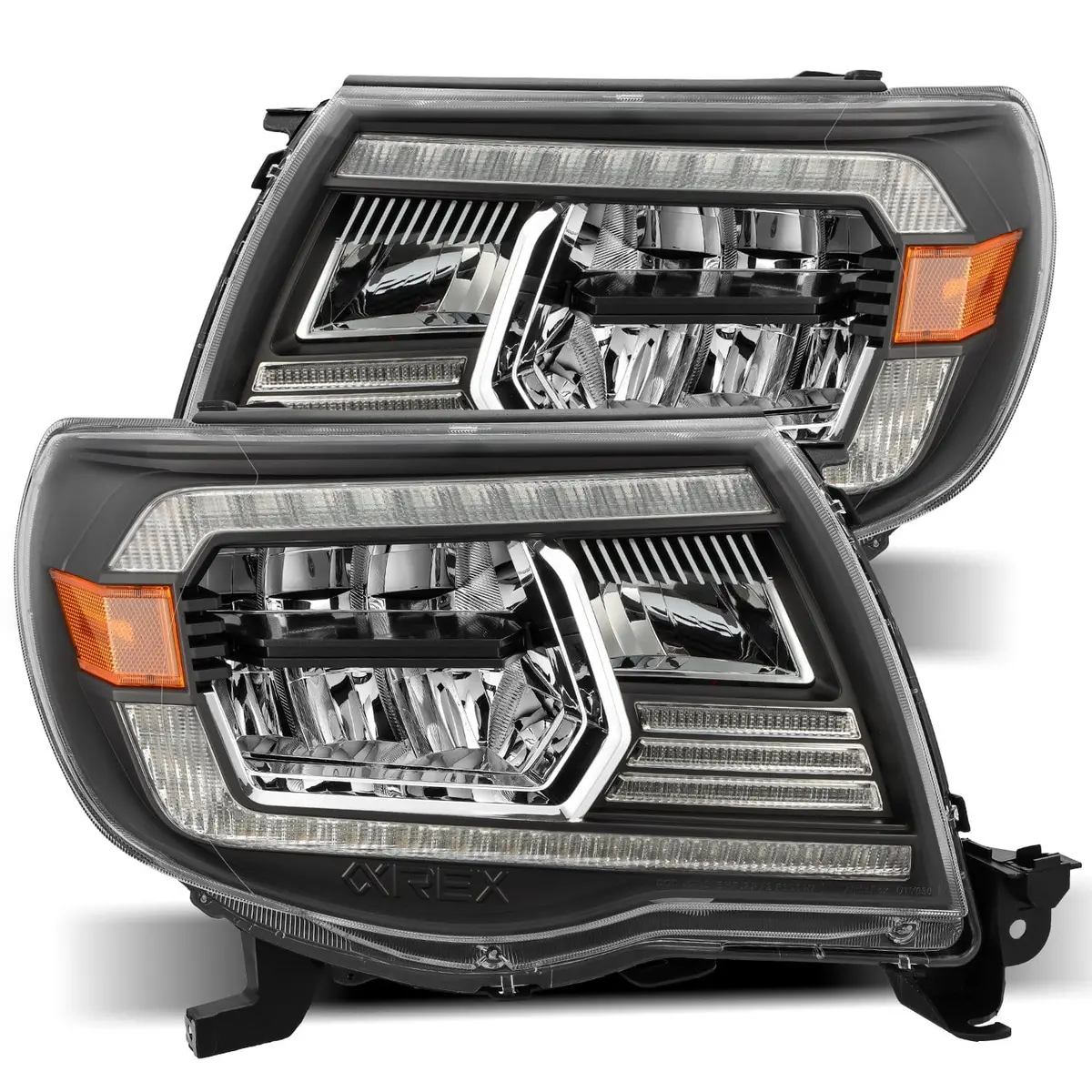 2005-2011 Toyota Tacoma Luxx-Series Led Crystal Headlights Black Alpha-Rex 880735 1