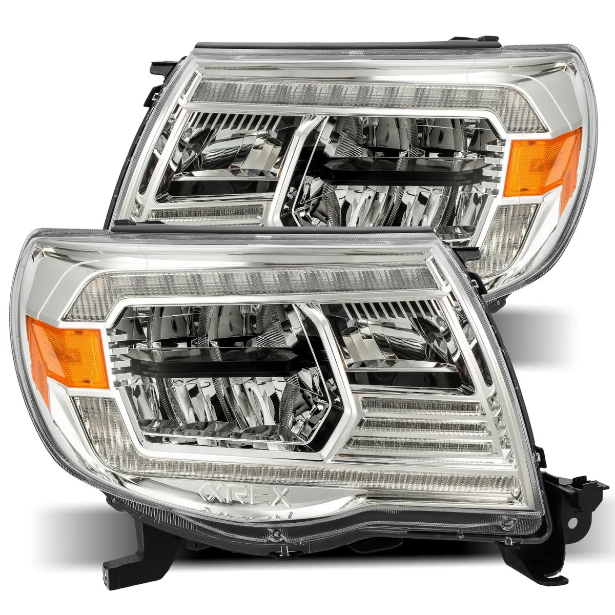 2005-2011 Toyota Tacoma Luxx-Series Led Crystal Headlights Chrome Alpha-Rex 880734 1