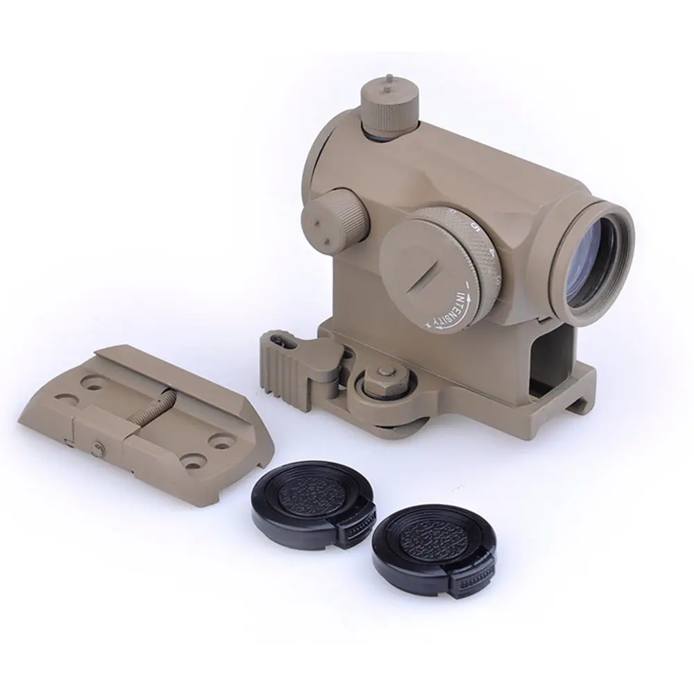Aimo T1 Red Dot Sight With Low And High Mount (Black / Tan) 2