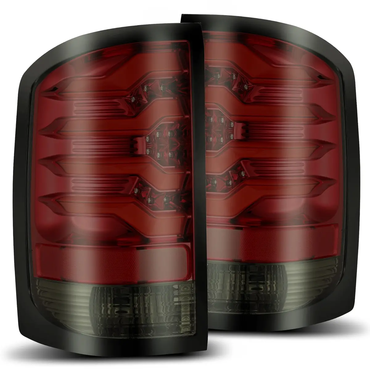 2014-2018 Gmc Sierra 3500Hd Pro-Series Led Tail Lights Red Smoke Alpha-Rex 630020 1
