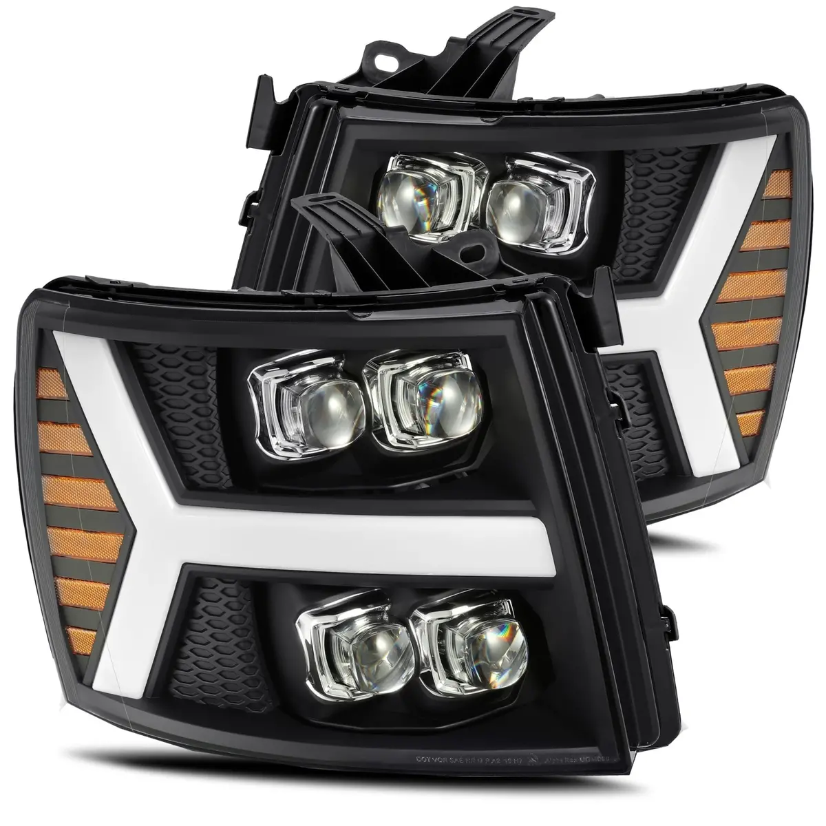 2007-2013 Chevrolet Silverado Nova-Series Led Projector Headlights Black Alpha-Rex 880209 1