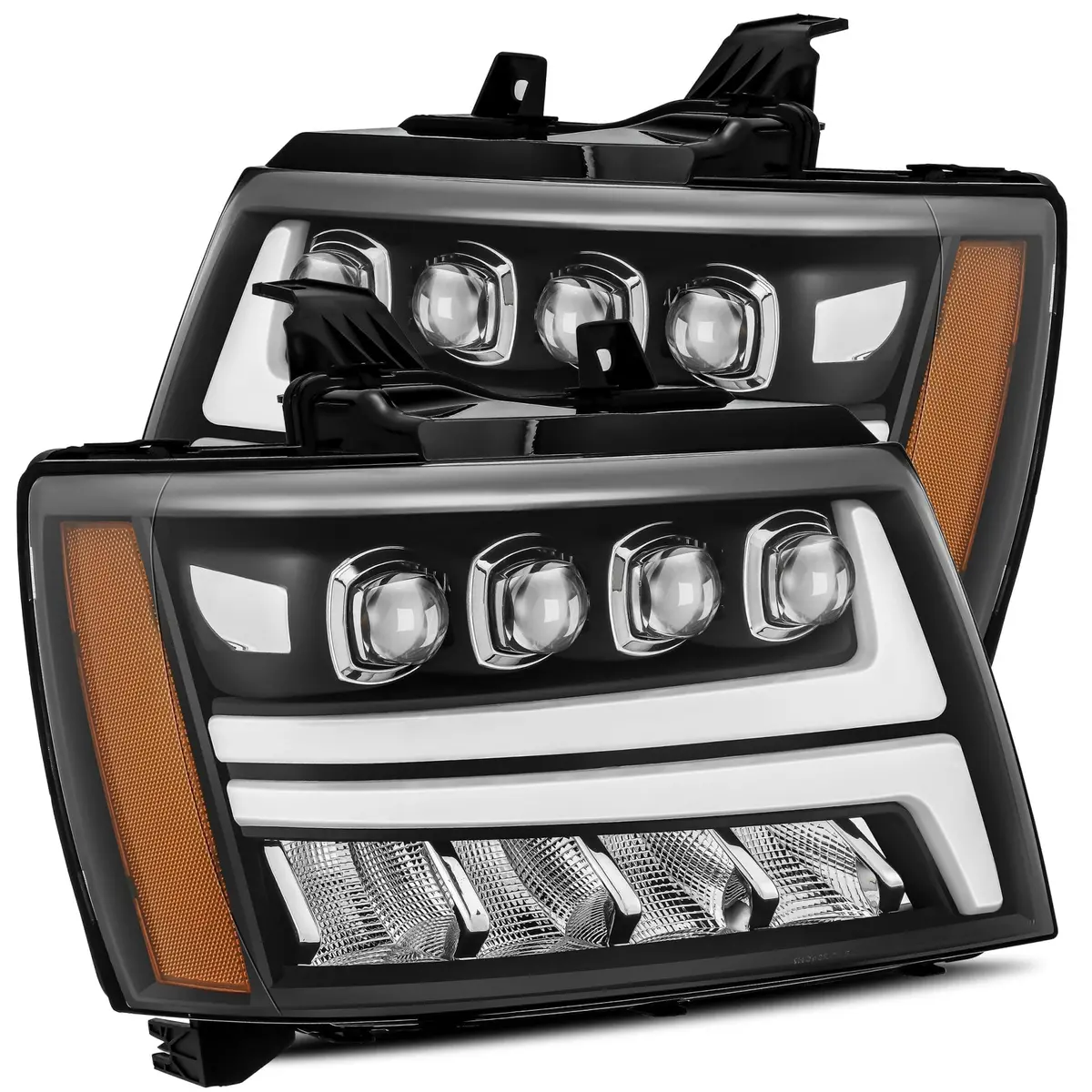 2007-2014 Chevrolet Tahoe/Suburban/2007-2013 Avalanche Nova-Series Led Projector Headlights Black Alpha-Rex 880288 1
