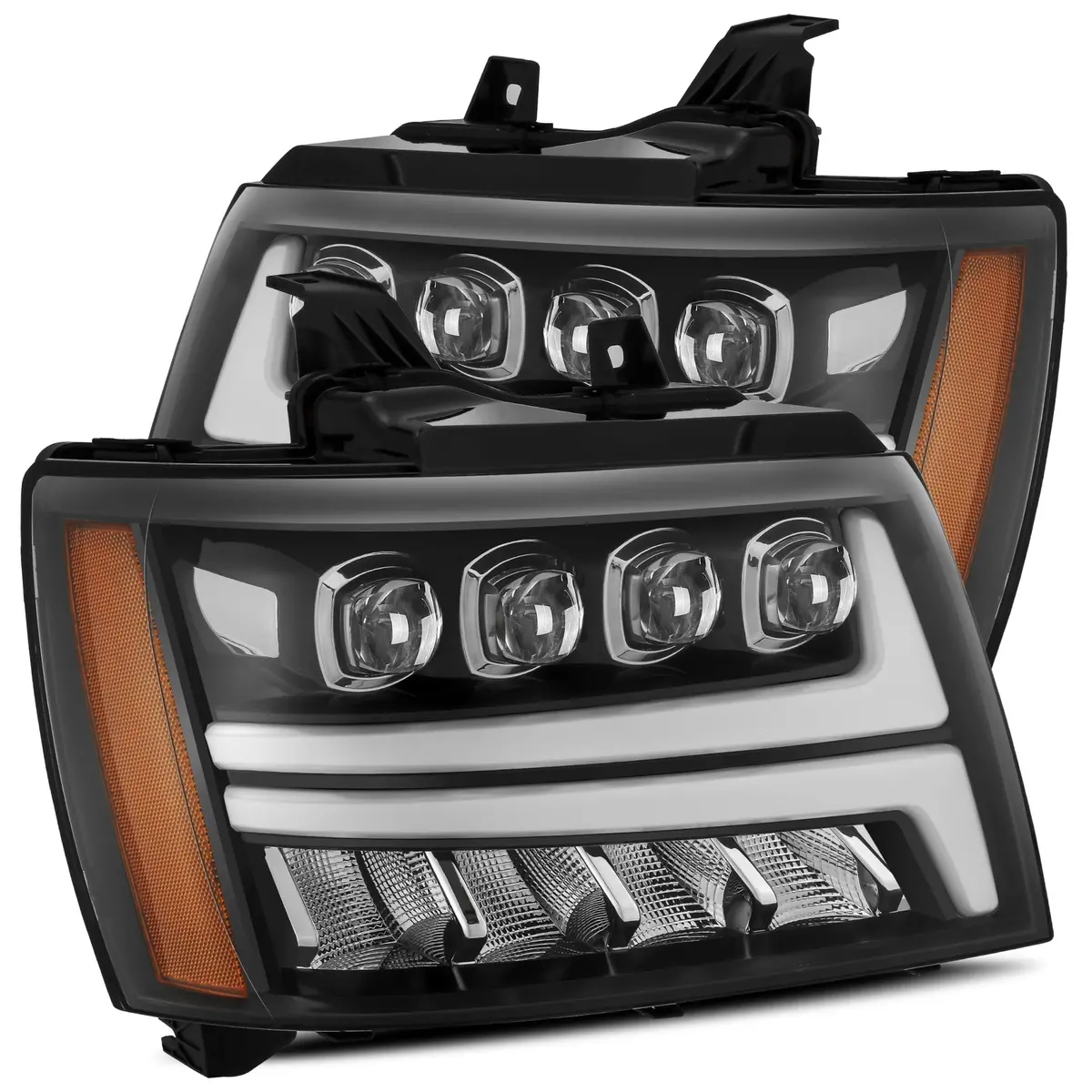 2007-2014 Chevrolet Tahoe/Suburban/2007-2013 Avalanche Nova-Series Led Projector Headlights Jet Black Alpha-Rex 880287 1