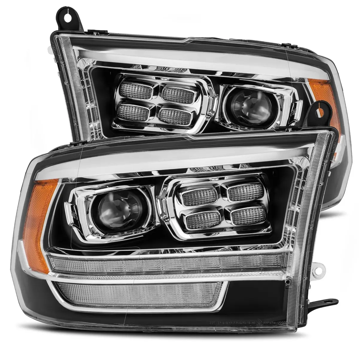 2009-2018 Ram Truck Luxx-Series (5Th Gen 2500 Style) Led Projector Headlights Black Alpha-Rex 880526 1