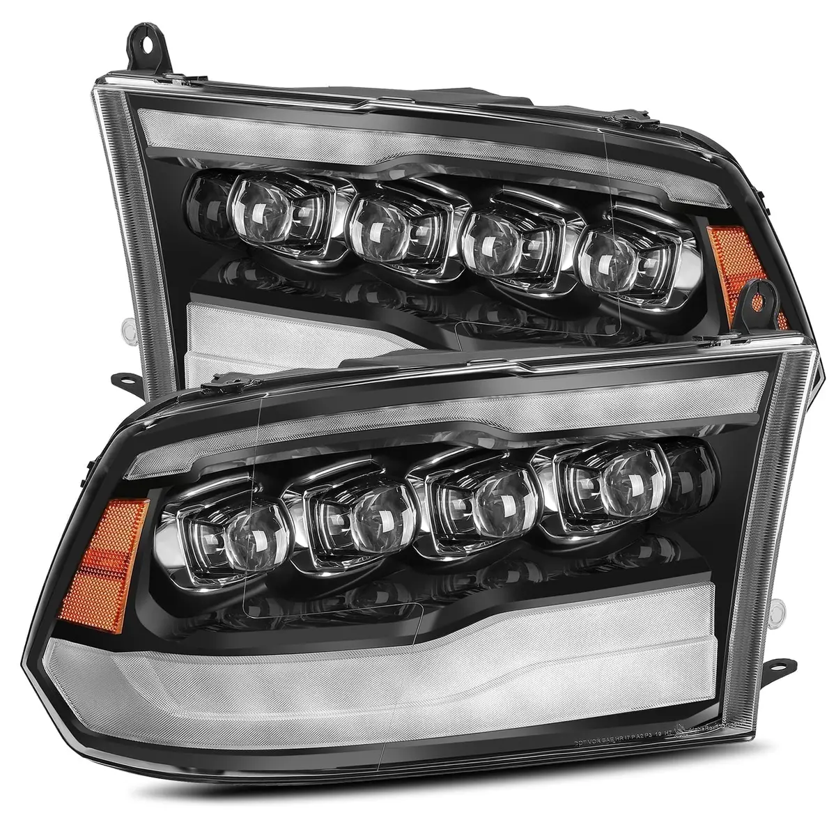2009-2018 Ram Truck Nova-Series Led Projector Headlights Jet Black Alpha-Rex 880590 1
