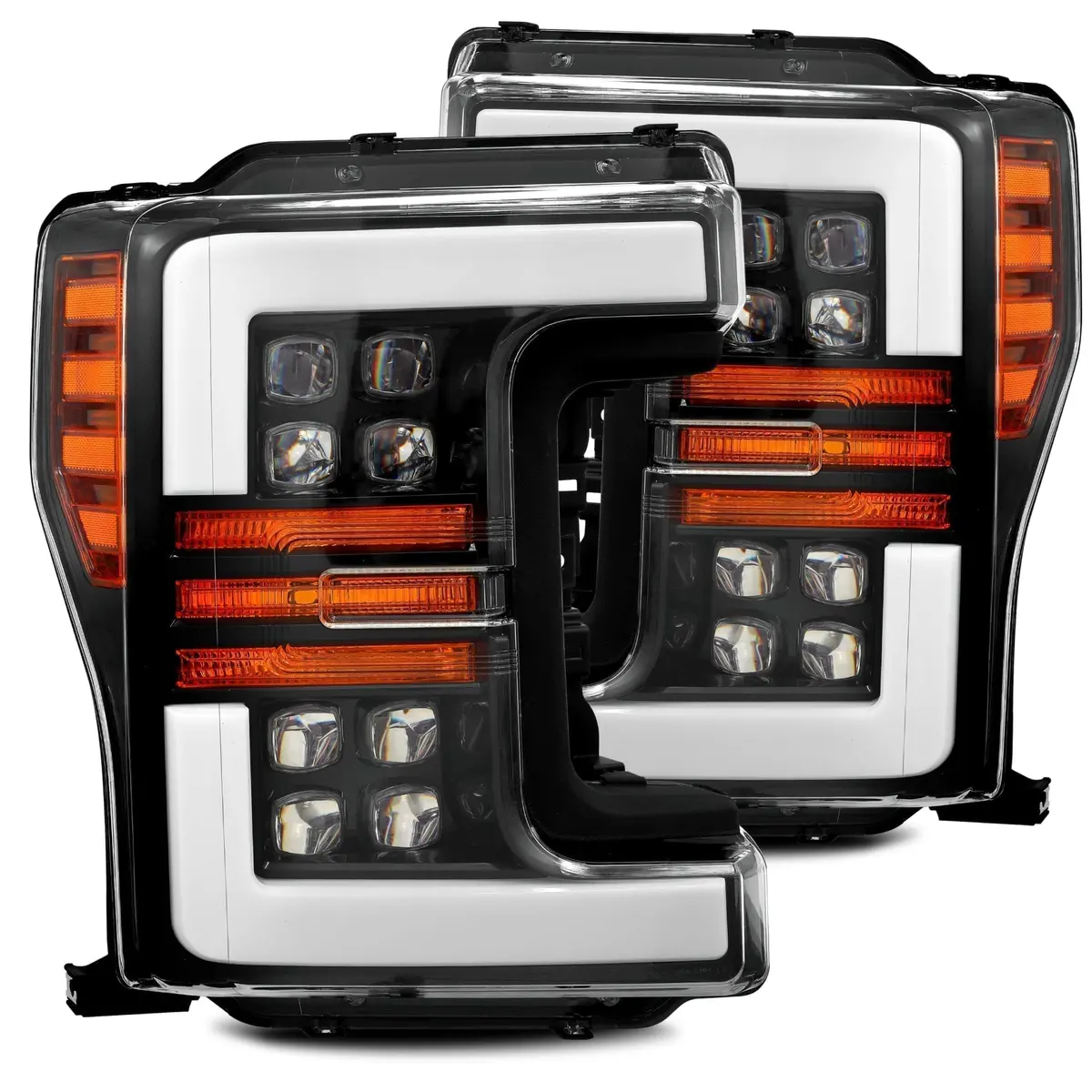 2017-2019 Ford Super Duty Nova-Series Led Projector Headlights Jet Black Alpha-Rex 880100 1
