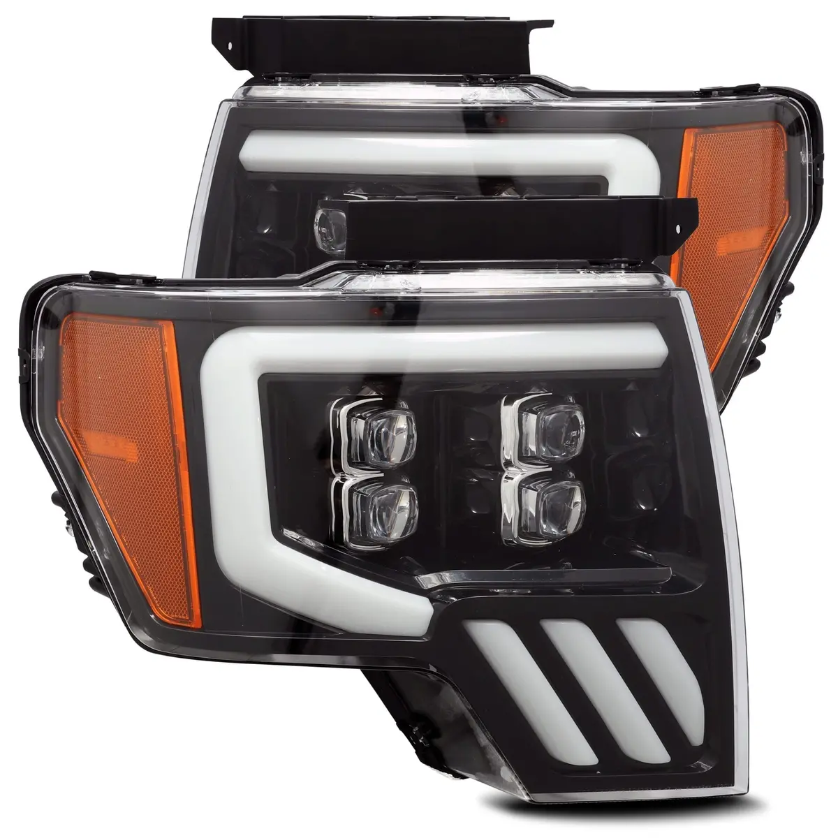 2009-2014 Ford F150 Nova-Series Led Projector Headlights Jet Black Alpha-Rex 880190 1
