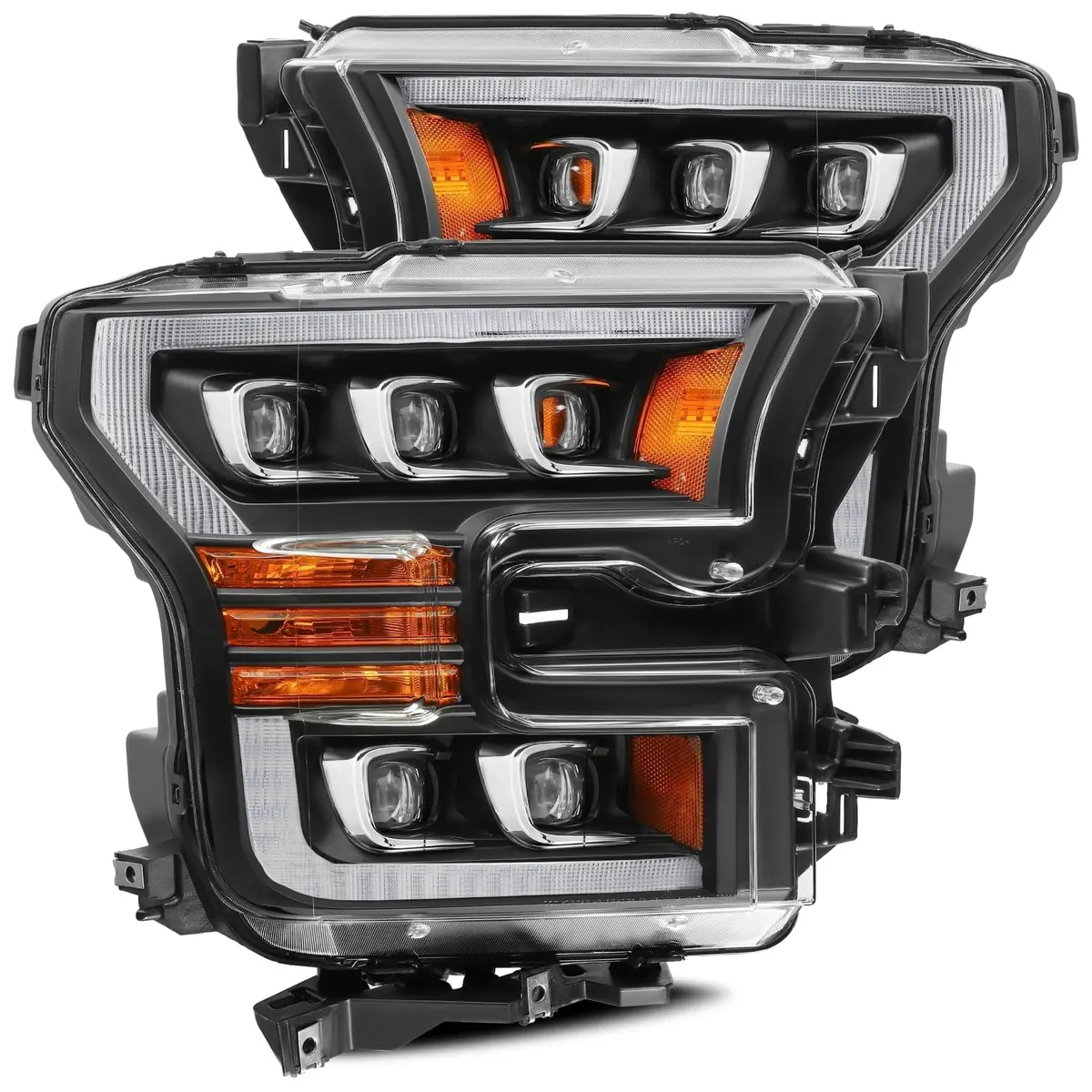 2015-2017 Ford F150 / 2017-20 F150 Raptor Nova-Series Led Projector Headlights Black Alpha-Rex 880152 1