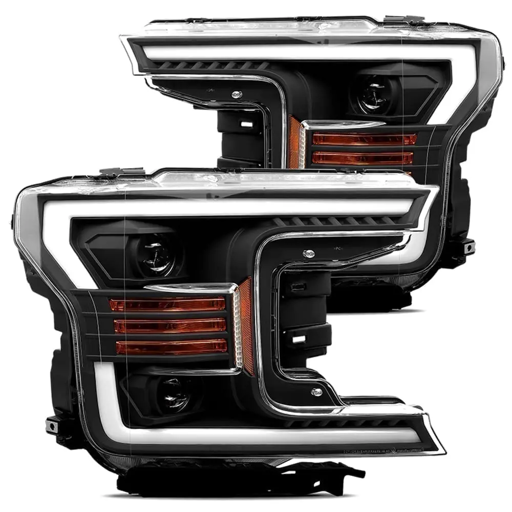 2018-2020 Ford F150 Luxx-Series Led Projector Headlights Black Alpha-Rex 880176 1