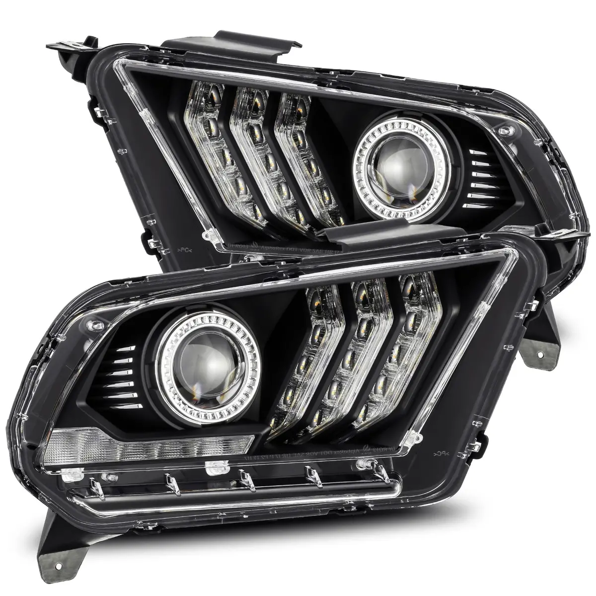 2010-2012 Ford Mustang Luxx-Series Led Projector Headlights Black Alpha-Rex 880115 1