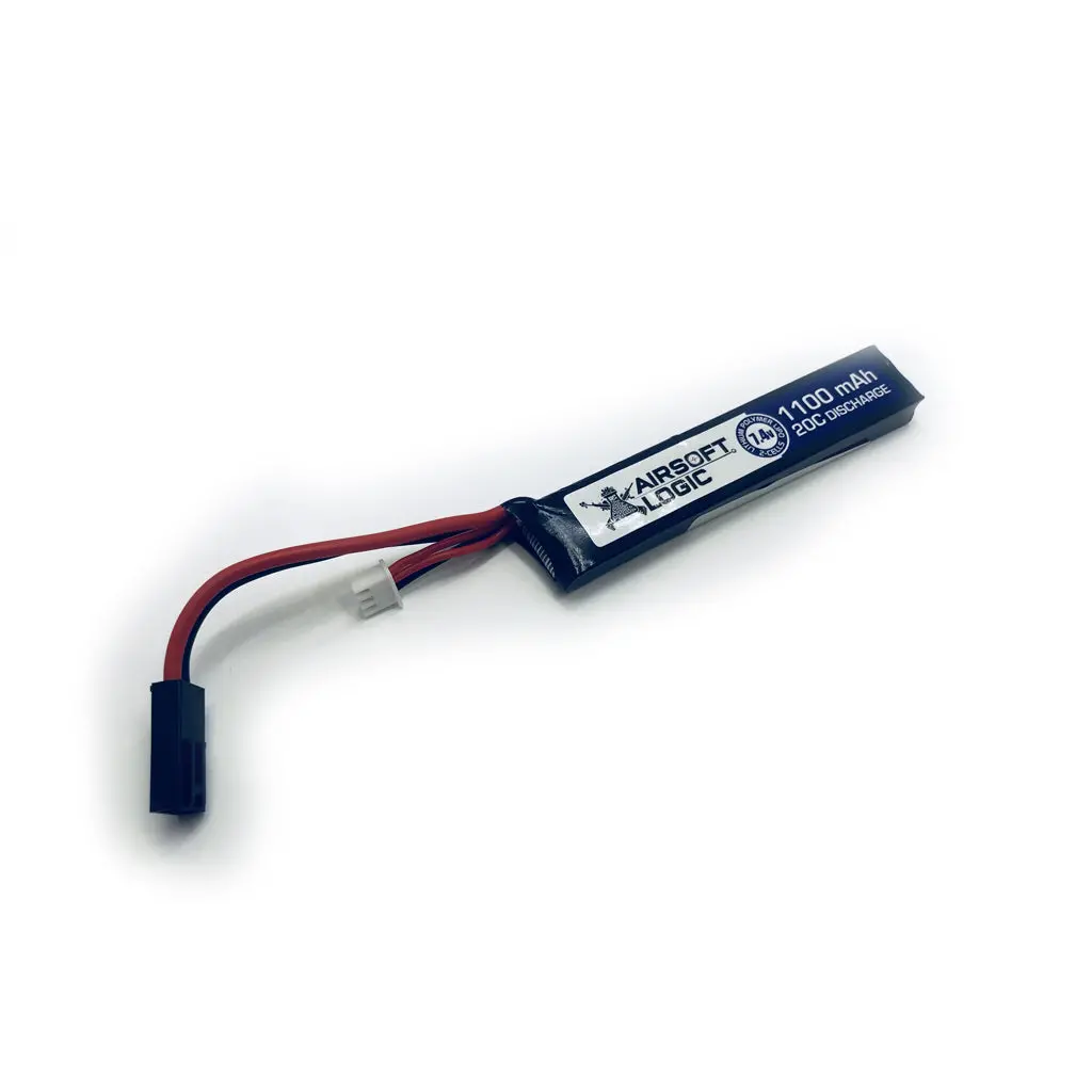 Airsoft Logic 7.4V 20-40C 1100 Mah Lipo Battery (M4 Stick) 1