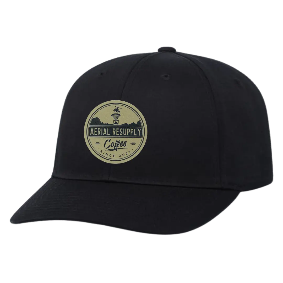 Arc Logo Leather Patch Dad Hat Black 1
