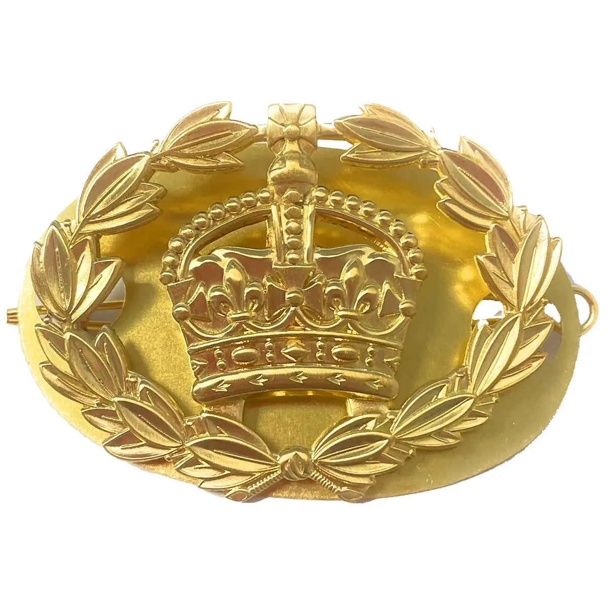 British Army Brass Rqms Crown And Laurel With Backing Plate 2