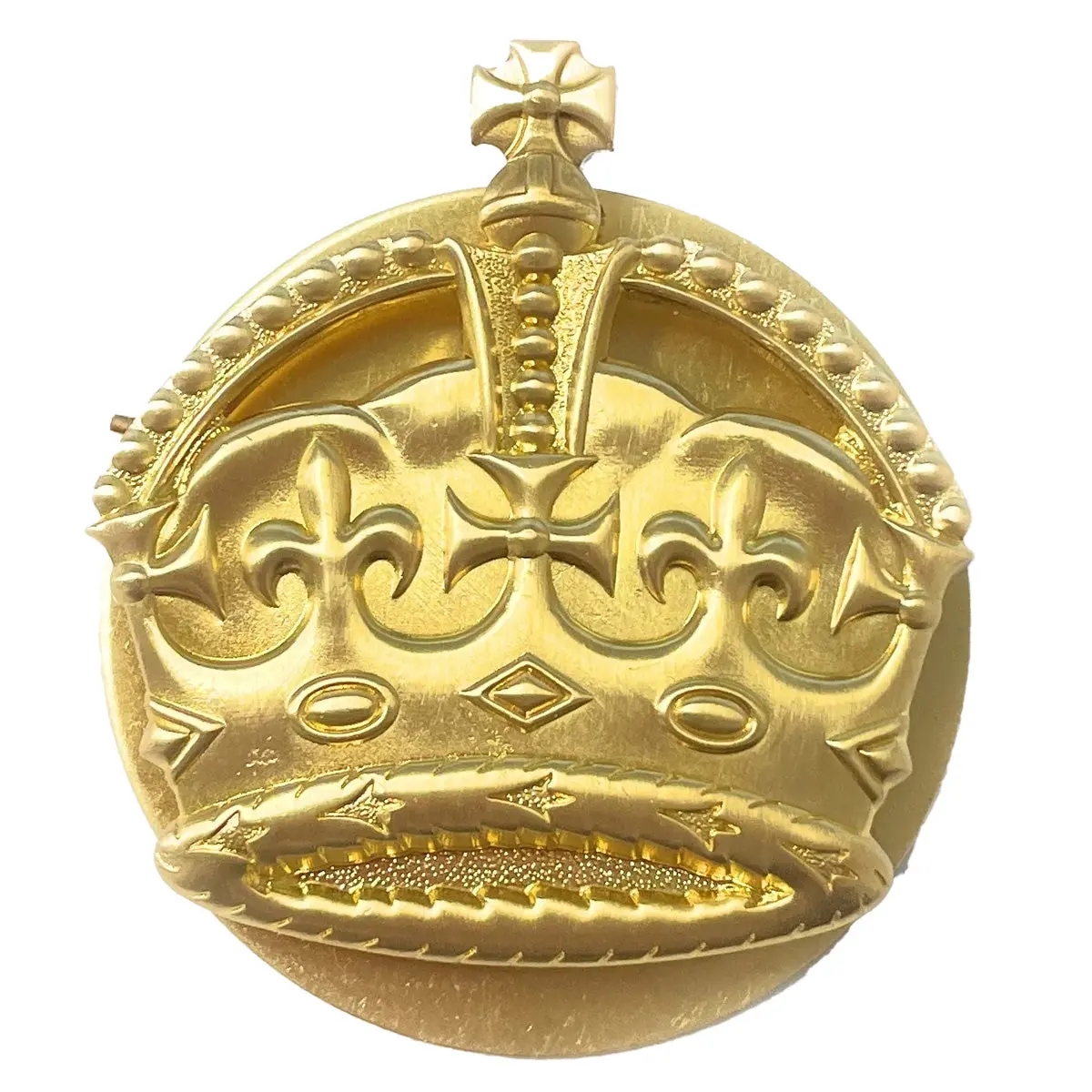 British Army Wo2 Brass Crown With Backing Plate 2
