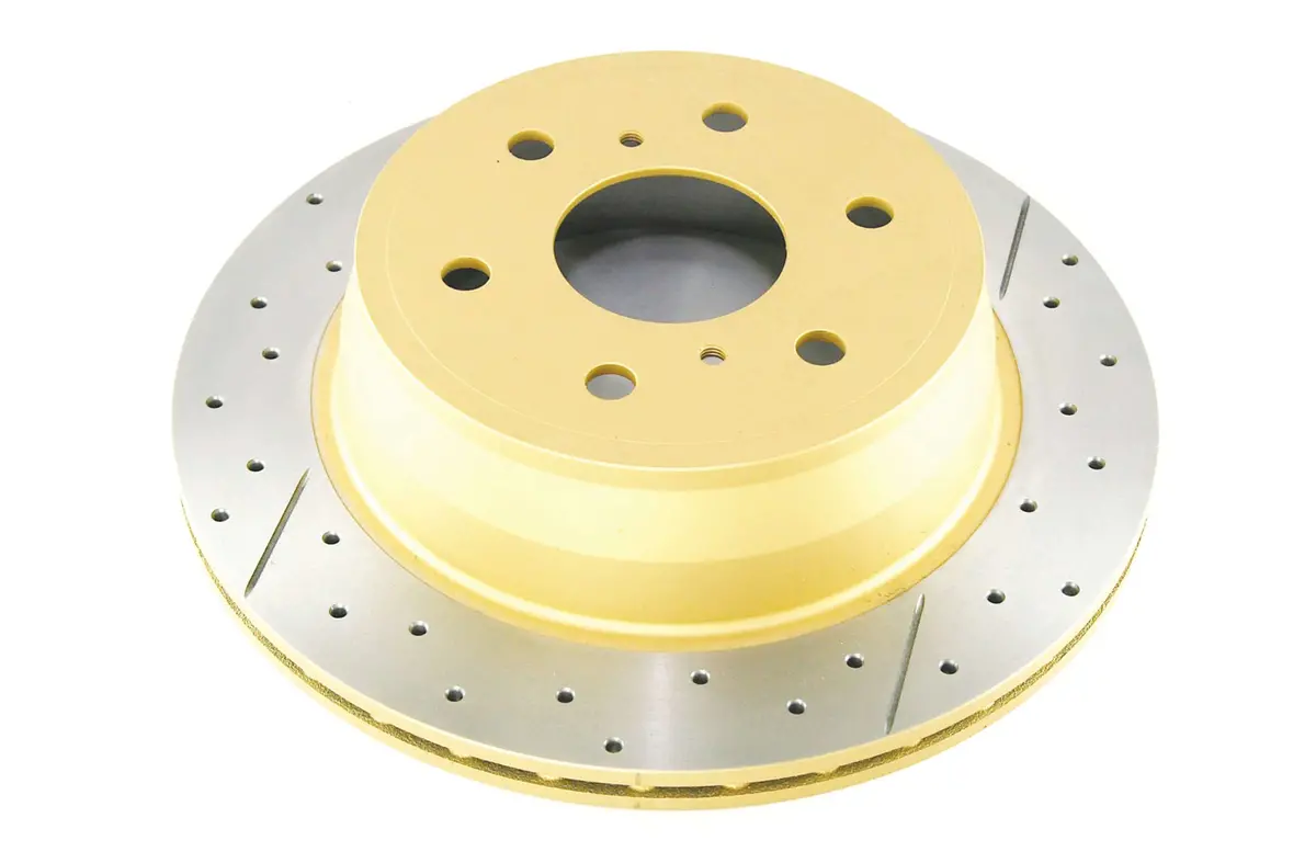2007-2011 Gmc Yukon & More | Dba Street Series Gold Cross-Drilled/Slotted Brake Rotor [Rear] | Dba2011x 1