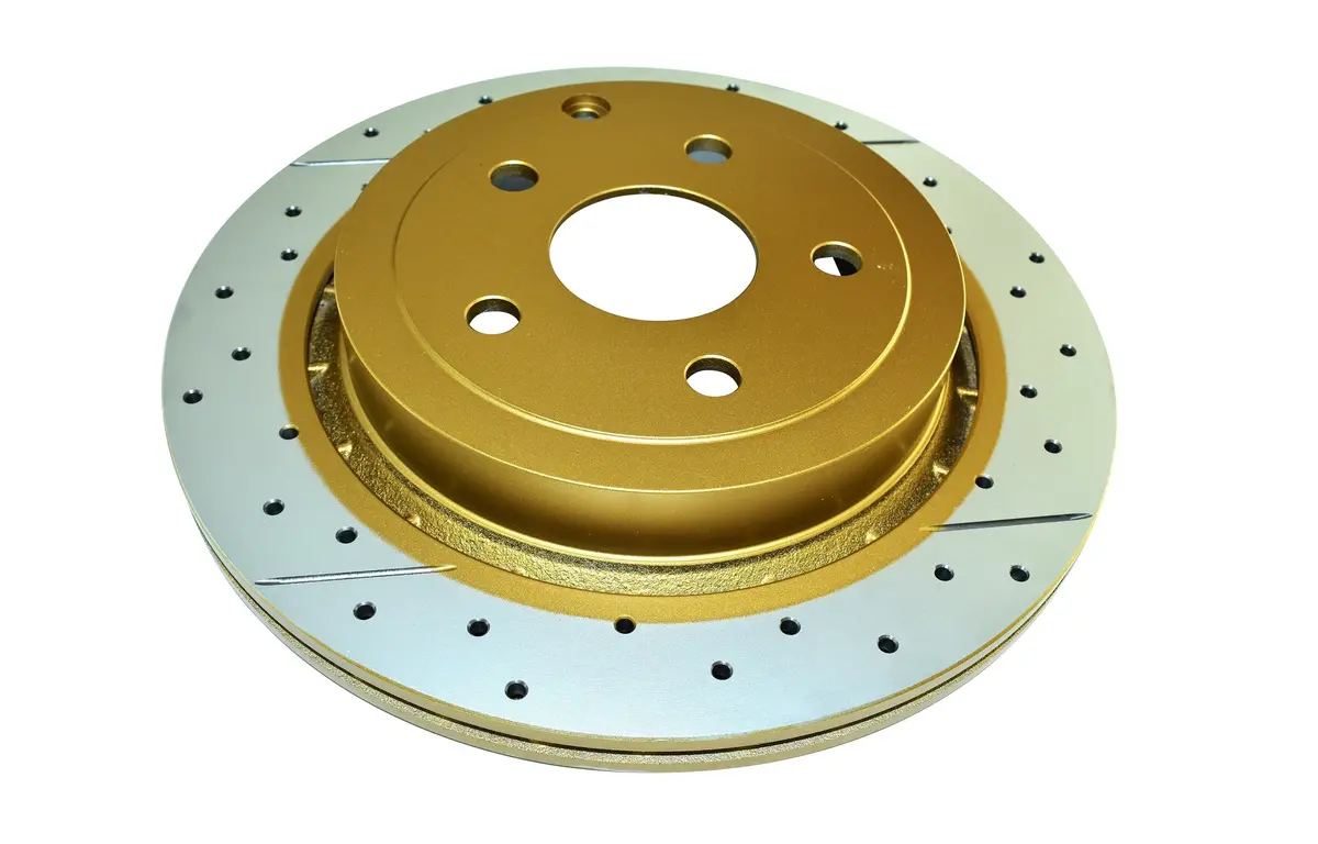 2008-2009 Pontiac G8 & More | Dba Street Series Gold Cross-Drilled/Slotted Brake Rotor [Rear] | Dba2029x 1