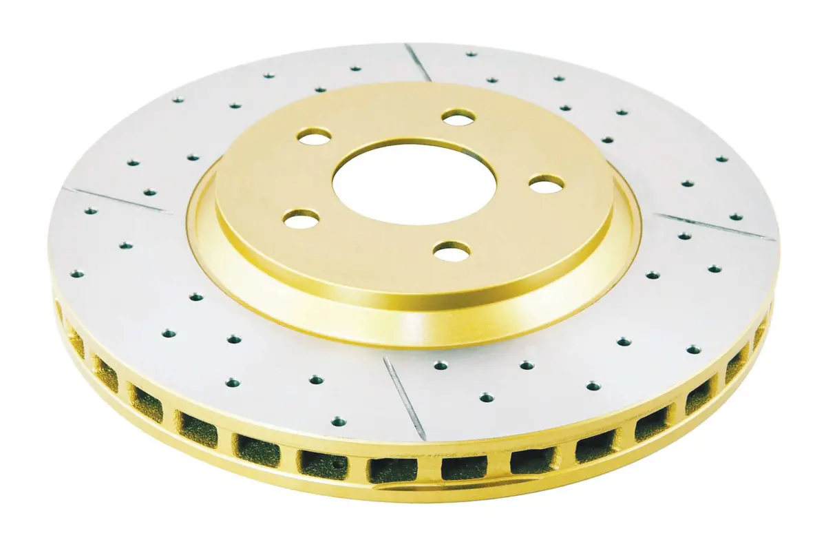 2005-2010 Ford Mustang & More | Dba Street Series Gold Cross-Drilled/Slotted Brake Rotor [Front] | Dba2113x 1
