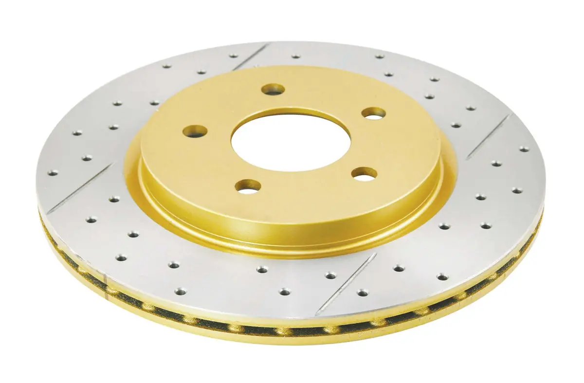 2005-2010 Ford Mustang & More | Dba Street Series Gold Cross-Drilled/Slotted Brake Rotor [Rear] | Dba2114x 1