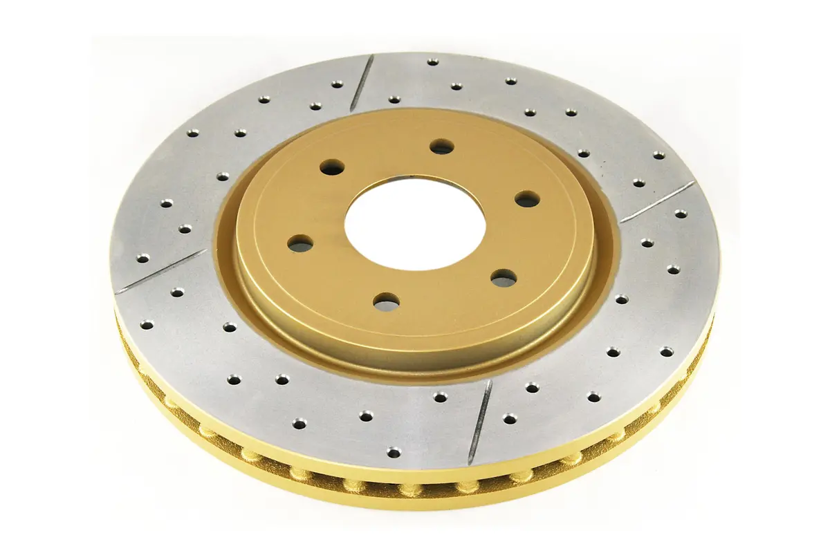 2007-2011 Nissan Xterra & More | Dba Street Series Gold Cross-Drilled/Slotted Brake Rotor [Front] | Dba2310x 1