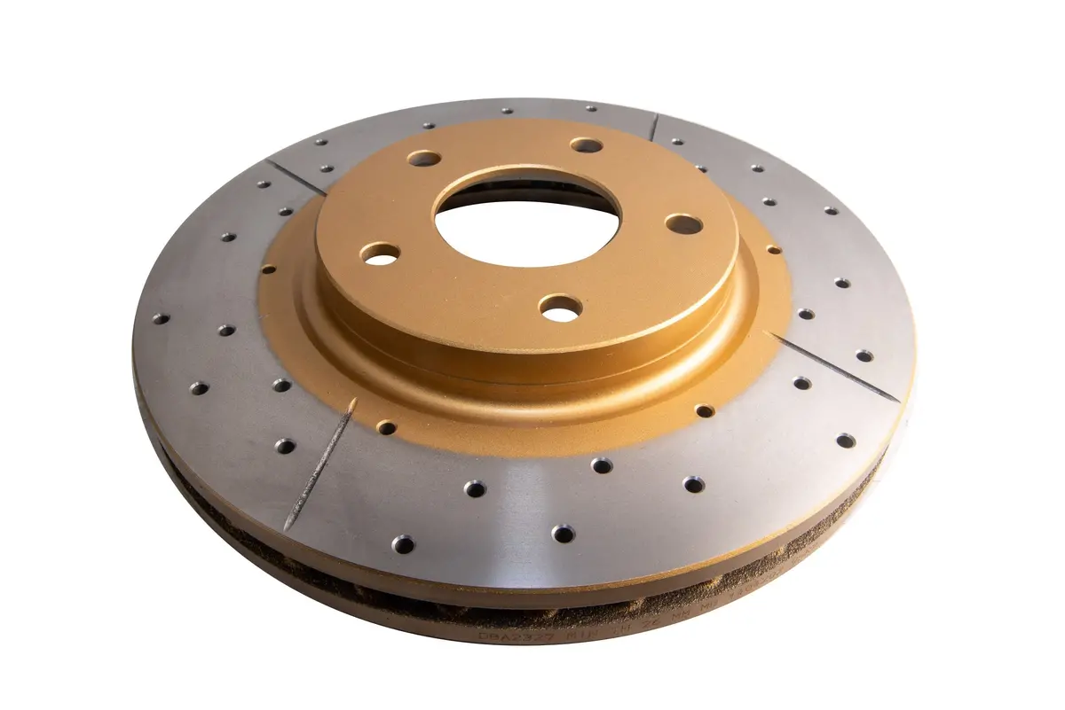 2002-2006 Infiniti Q45 & More | Dba Street Series Gold Cross-Drilled/Slotted Brake Rotor [Front] | Dba2327x 1