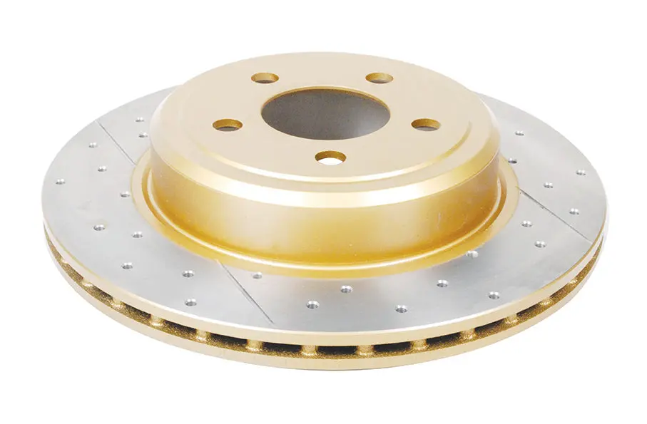 2005-2008 Chrysler 300 & More | Dba Street Series Gold Cross-Drilled/Slotted Brake Rotor [Rear] | Dba2439x 1