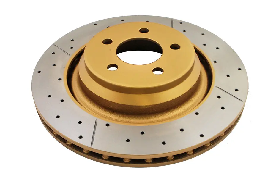 2005-2008 Chrysler 300 & More | Dba Street Series Gold Cross-Drilled/Slotted Brake Rotor [Rear] | Dba2445x 1