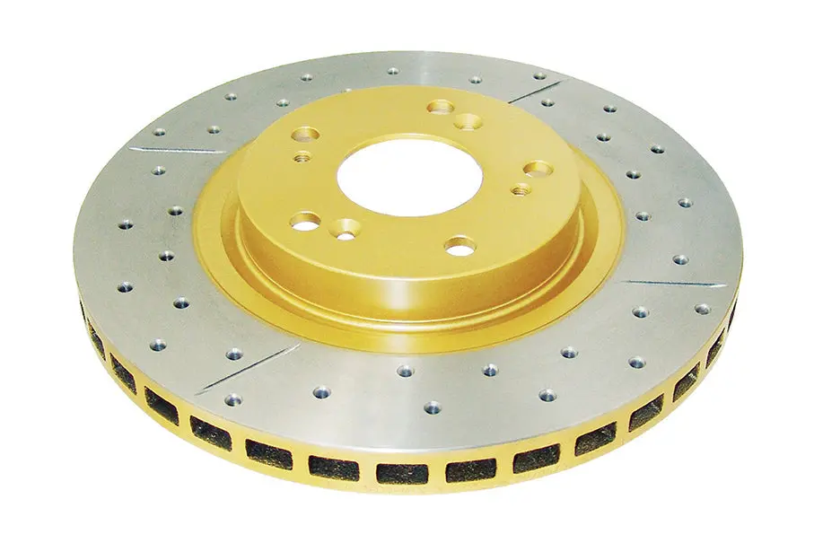 2002-2006 Acura Rsx & More | Dba Street Series Gold Cross-Drilled/Slotted Brake Rotor [Front] | Dba2500x 1