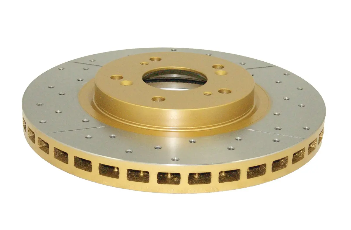 2003-2012 Honda Accord & More | Dba Street Series Gold Cross-Drilled/Slotted Brake Rotor [Front | Rear] | Dba2510x 1