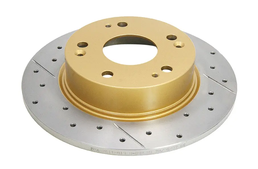 2003-2007 Honda Accord & More | Dba Street Series Gold Cross-Drilled/Slotted Brake Rotor [Rear] | Dba2511x 1