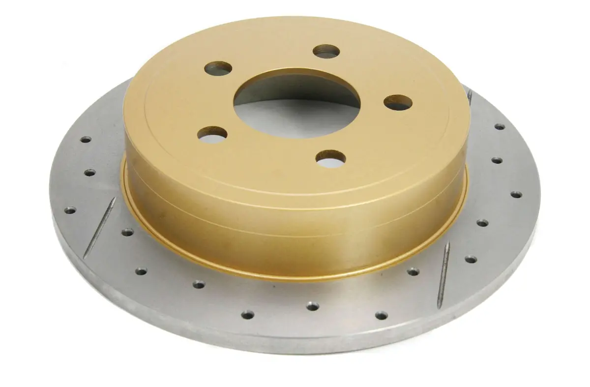 2003-2007 Jeep Liberty & More | Dba Street Series Gold Cross-Drilled/Slotted Brake Rotor [Rear] | Dba2535x 1