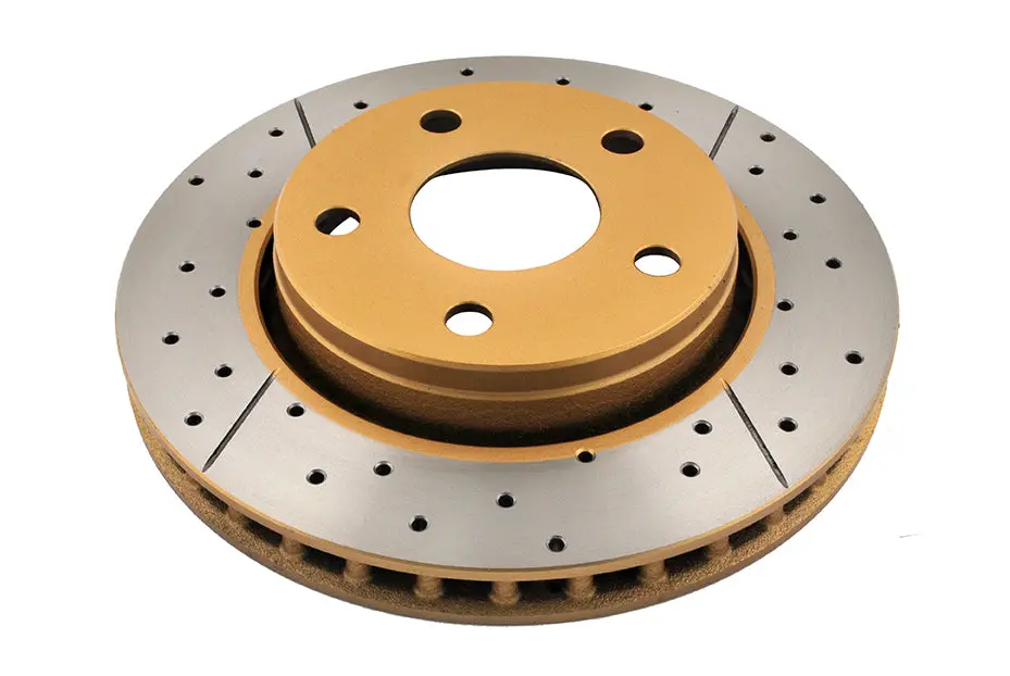 2007-2010 Jeep Wrangler & More | Dba Street Series Gold Cross-Drilled/Slotted Brake Rotor [Front] | Dba2536x 1