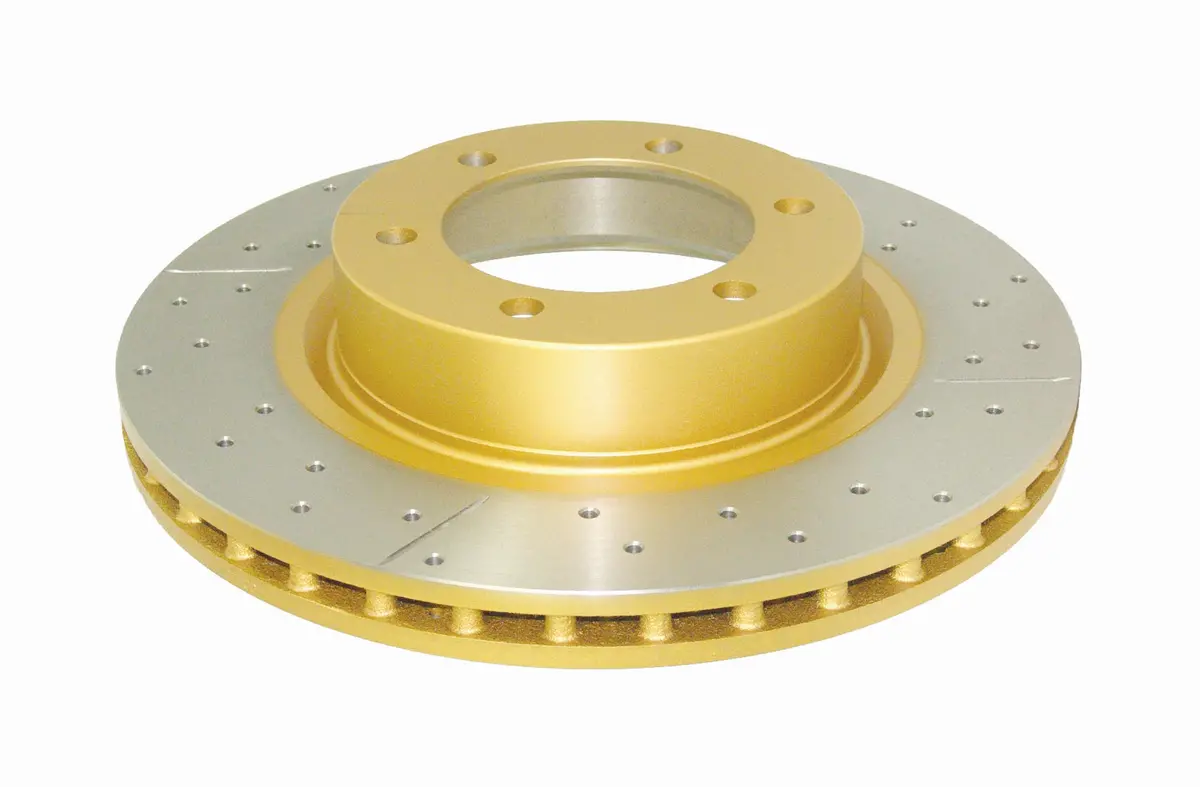 2003-2009 Toyota 4Runner & More | Dba Street Series Gold Cross-Drilled/Slotted Brake Rotor [Front] | Dba2700x 1