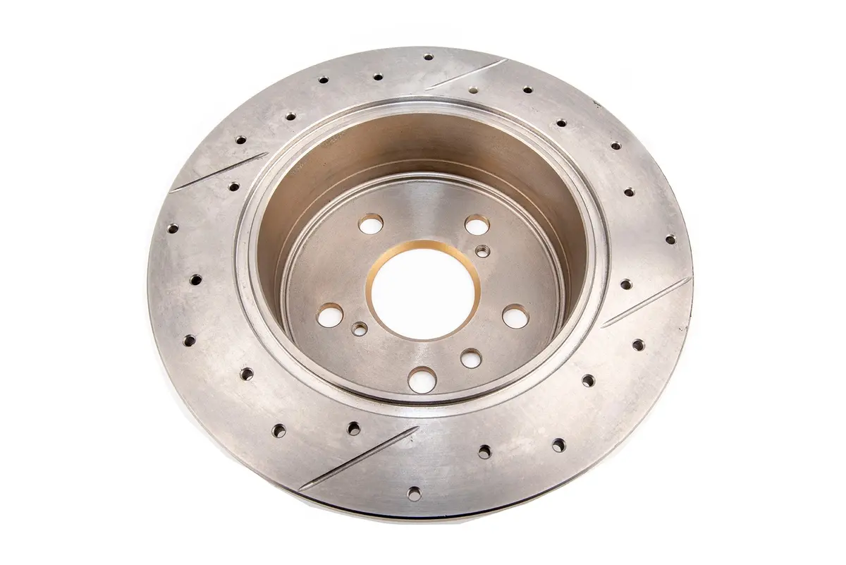 2013-2018 Toyota Avalon & More | Dba Street Series Gold Cross-Drilled/Slotted Brake Rotor [Rear] | Dba2713x 1