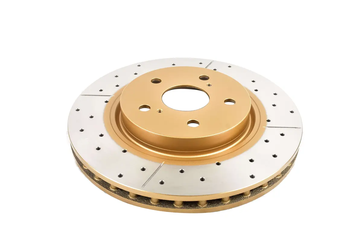 2021-2022 Toyota Avalon & More | Dba Street Series Gold Cross-Drilled/Slotted Brake Rotor [Front] | Dba2744x 1
