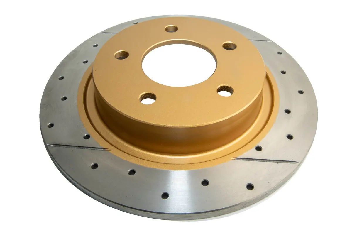 2007-2011 Mazda 3 & More | Dba Street Series Gold Cross-Drilled/Slotted Brake Rotor [Rear] | Dba2957x 1